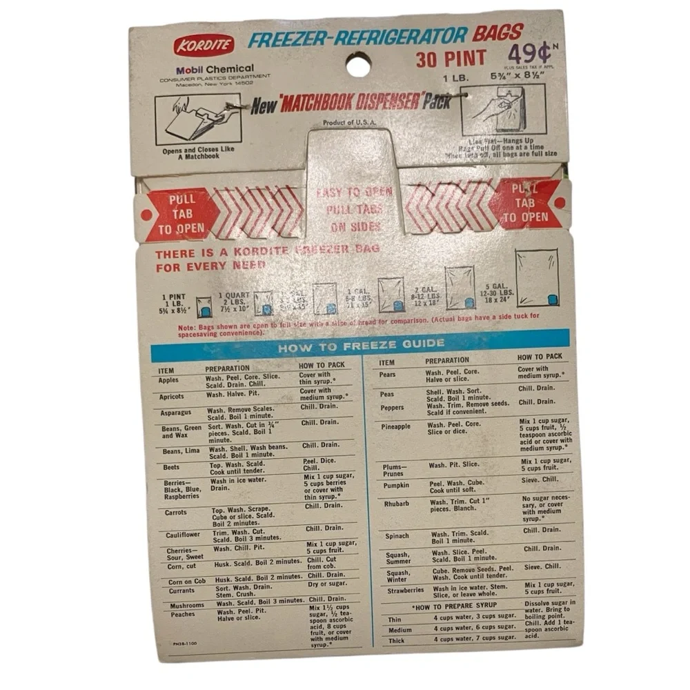 KORDITE Vintage Freezer-Refrigerator Bags Bundle of 2 Packs 80 Pint & 30 Pint